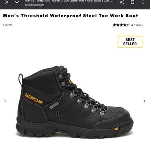 Caterpillar Black Steel Toe Boots